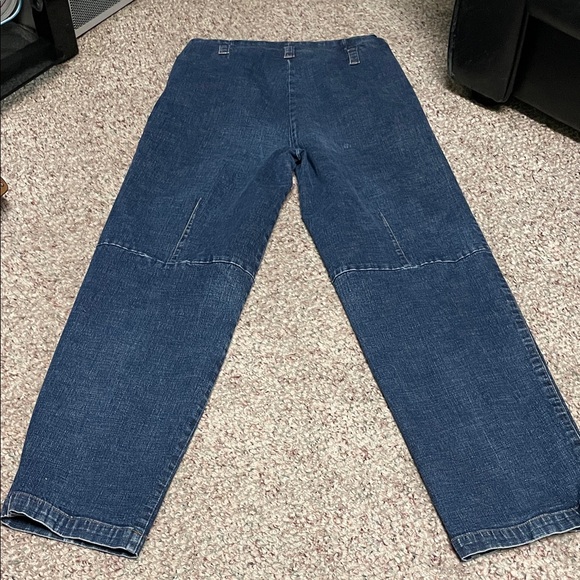 Vintage 90s high rise wide leg Denim Jeans with Canadian Flag Patch- soo cool - Picture 8 of 9